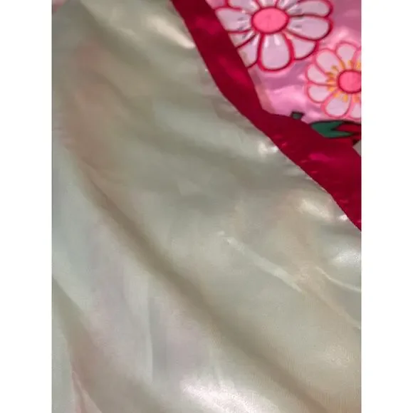 Unique Vintage Pink Green Bite Me Satin Bomber Jacket 1X 16 NWT - Picture 6 of 6